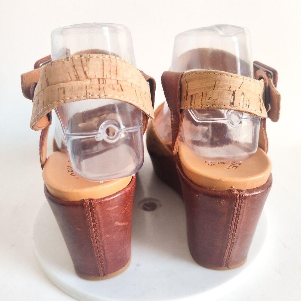 Kork-Ease Cork Wedge Sandals in Natural Tan and Brown - Picture 3 of 12